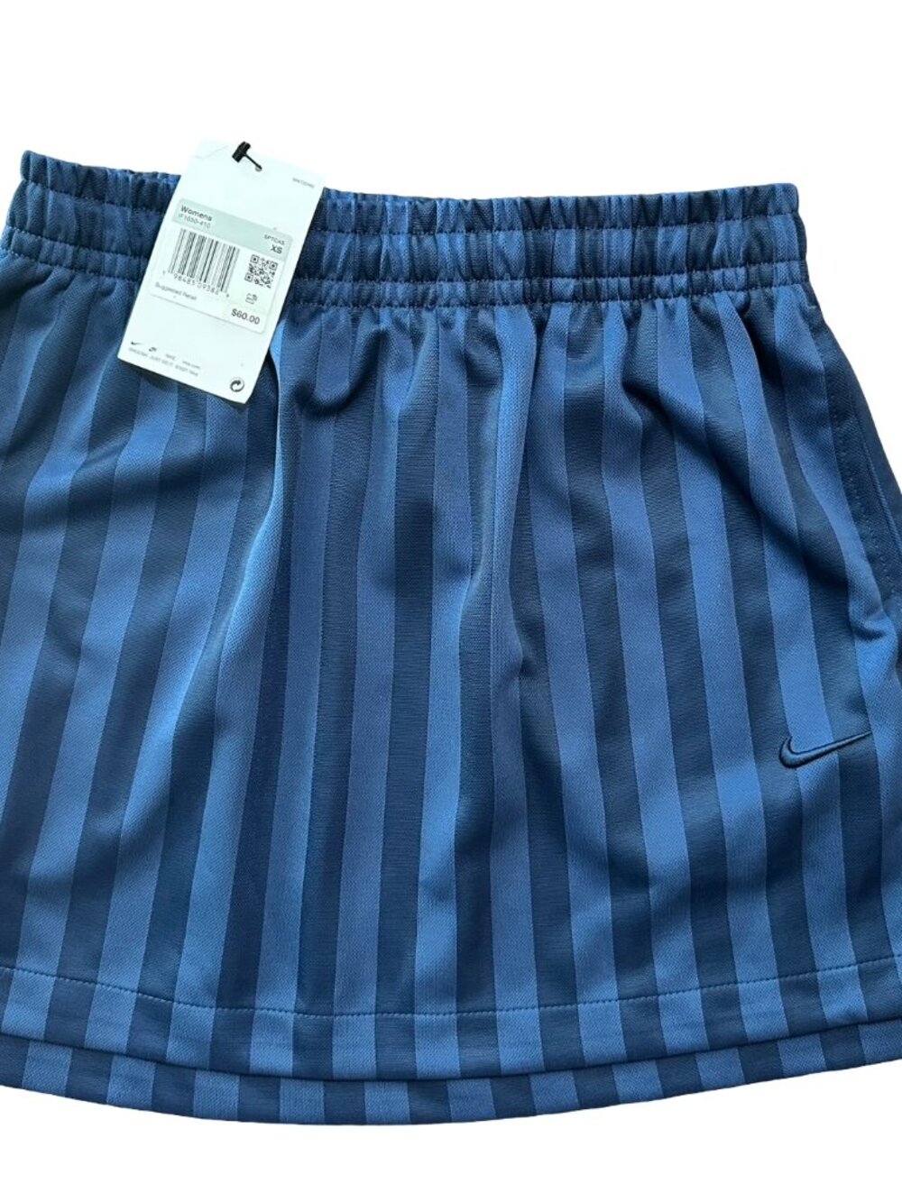 Nike NWT Dri-FIT Women’s Tennis Skort Blue Striped Pull-On Elastic Waist Sz XS